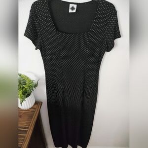 Elegant Black Polka Dot Dress